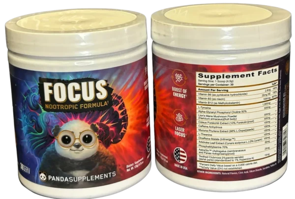 Panda Supplements Focus Nootropic Formula 4.76 oz. 30 Servings Peach Gummies