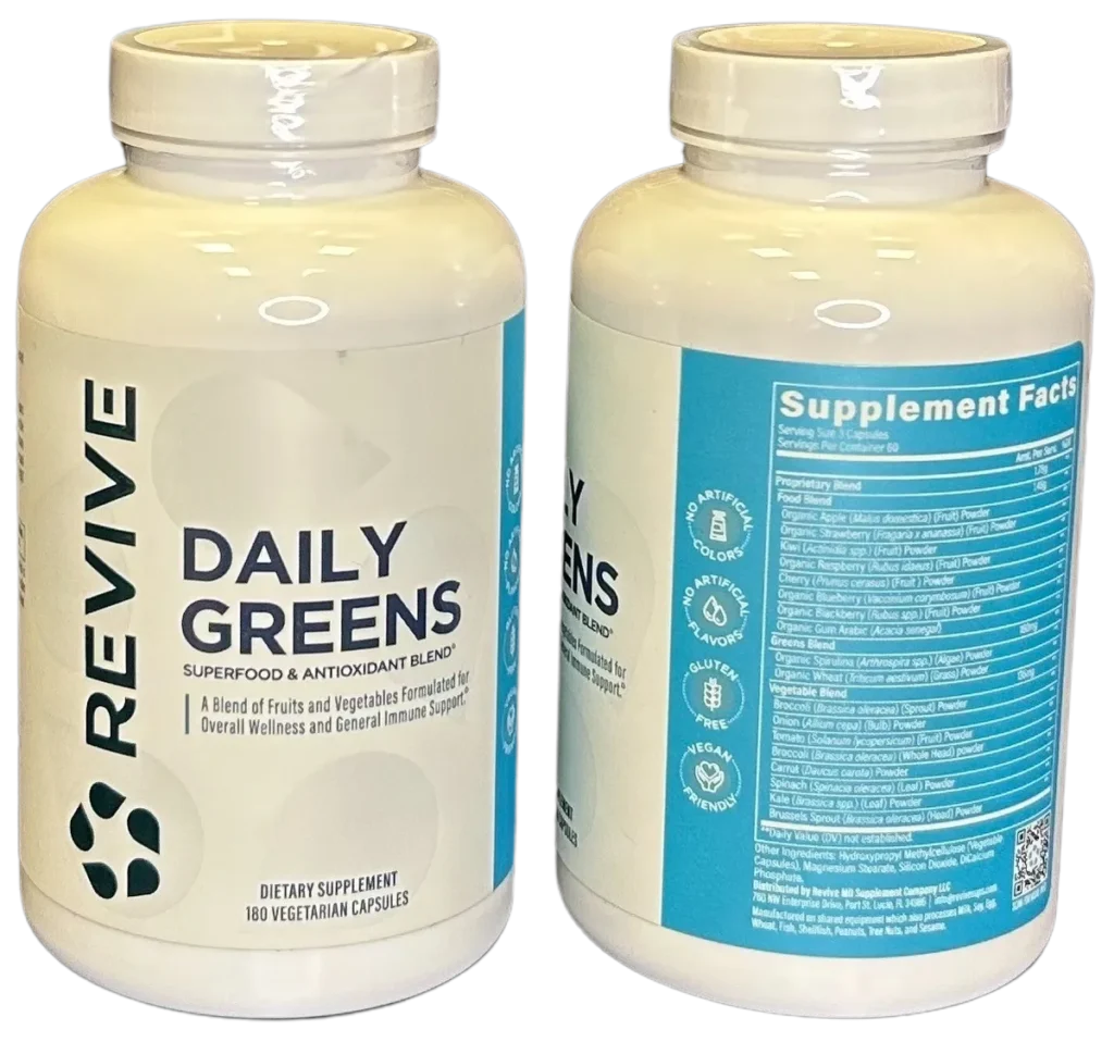 Revive Daily Greens Superfood & Anitoxidant Blend 180 Capsules