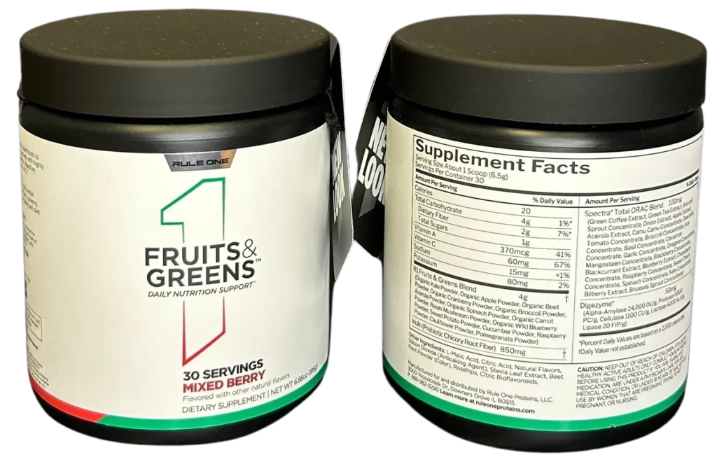 Rule One Fruits and Greens 30 Servings Mixed Berry